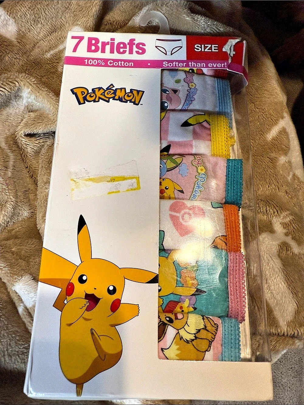 Pokemon 7 Girls' Briefs Girls Size 4 Cotton Briefs NWT